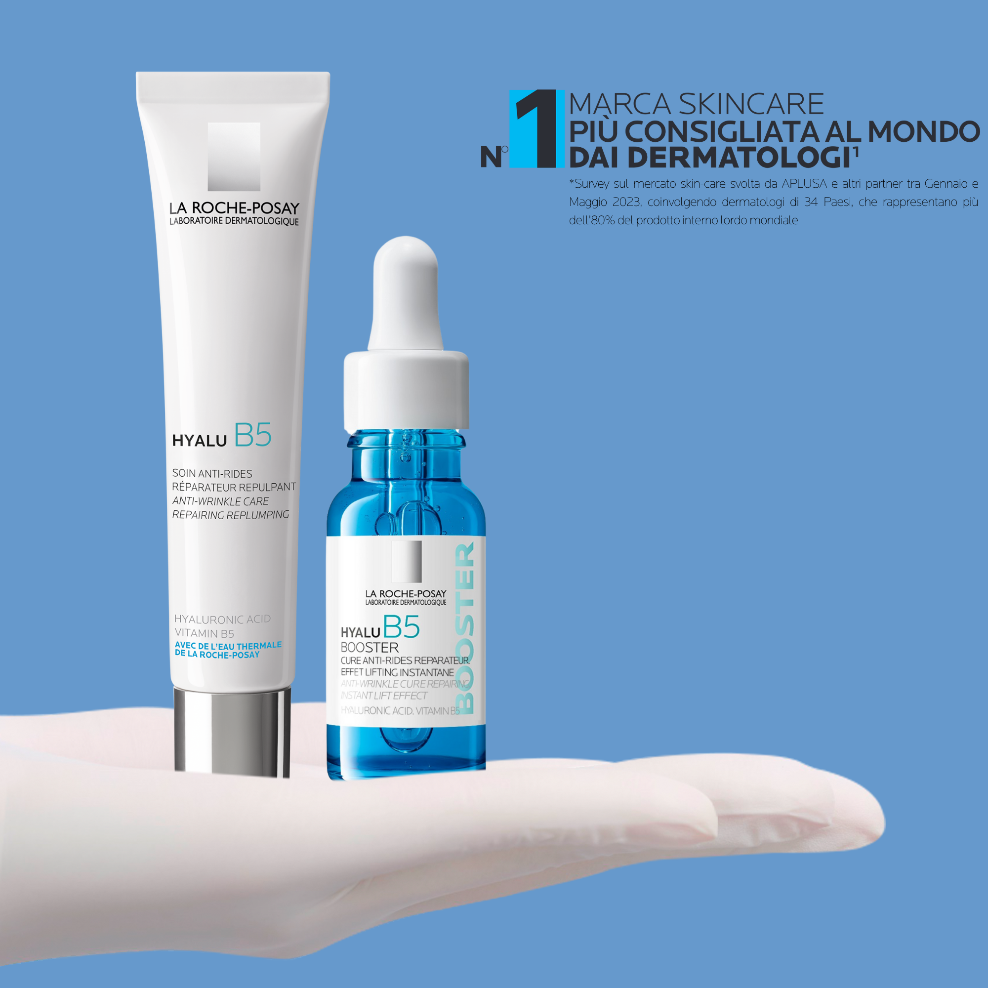La Roche-Posay Cofanetto Limited Edition Routine Rimpolpante con Hyalu B5 Booster 15 ml + Hyalu B5 Crema Anti-rughe 40 ml