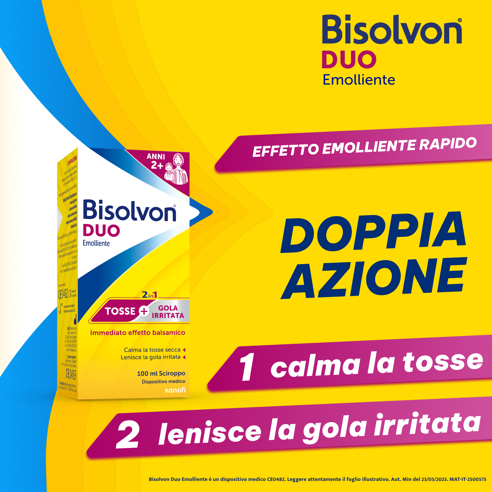 Bisolvon Duo Emolliente: Sciroppo Contro Tosse e Gola Irritata 100 ml