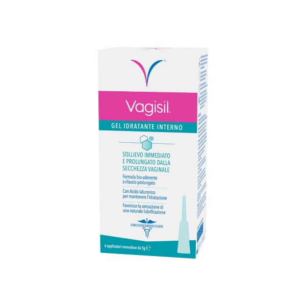 Vagisil Gel Lubrificante Idratante Interno Con Acido Ialuronico. Sollievo Dalla Secchezza Vaginale. 6 Applicatori Monodose (30g)