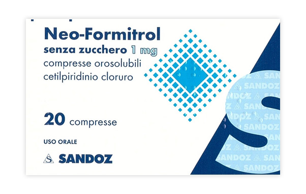 Neo Formitrol 1mg Cetilpiridinio cloruro 20 Compresse Orosolubili Senza Zucchero