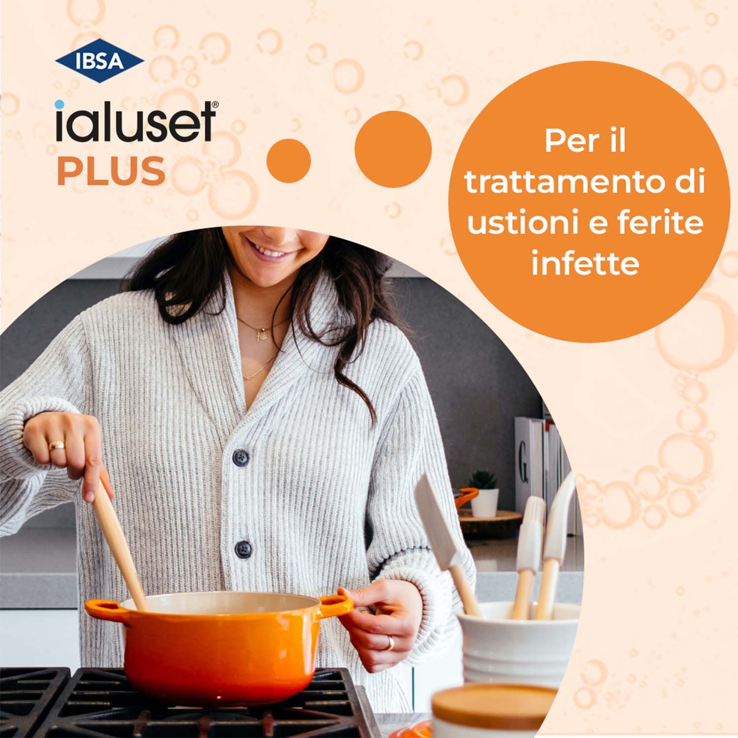 Ialuset Plus Garze per Ferite Infette e Ustioni 10x10 cm 10 Pezzi