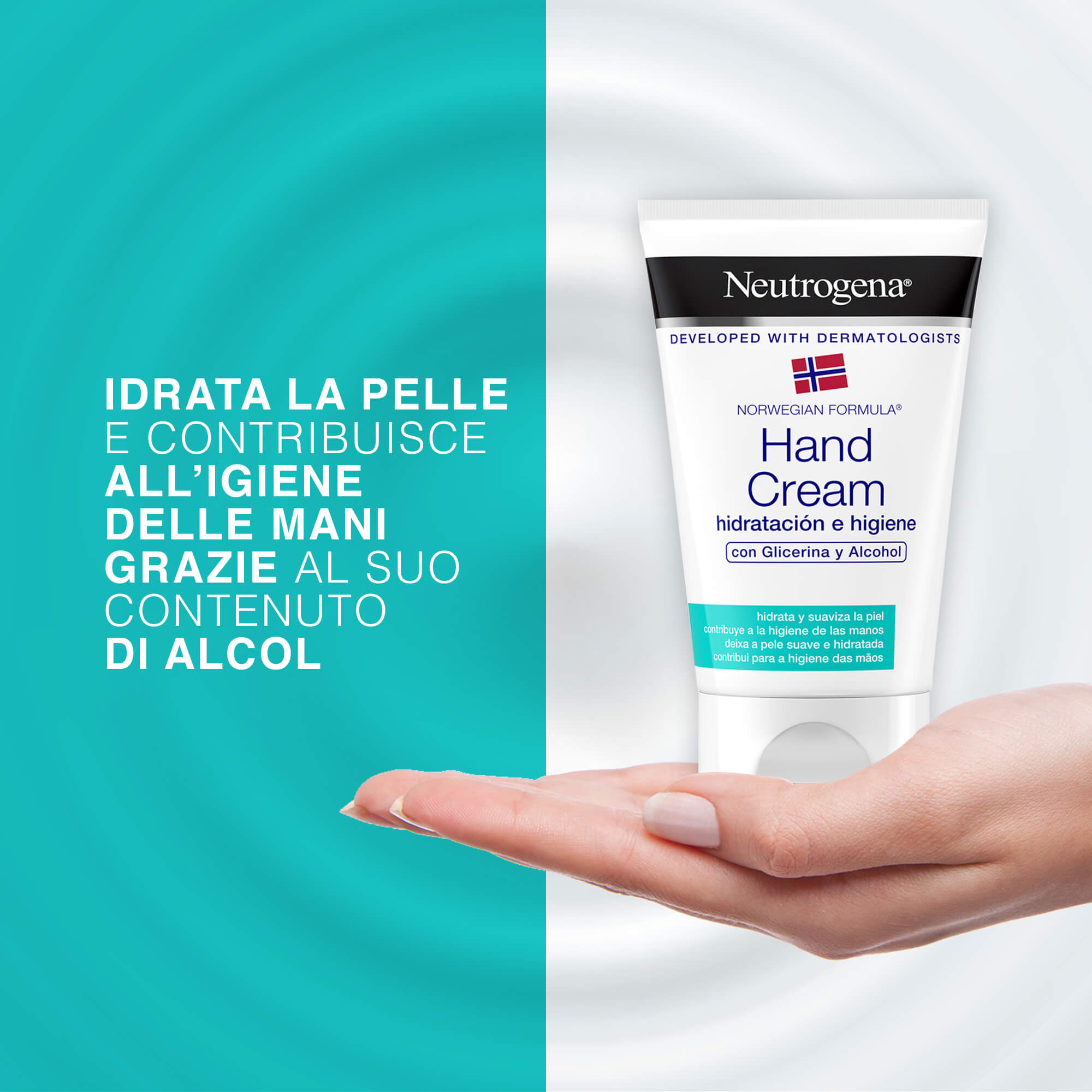 Neutrogena Formula Norvegese Crema Mani Idratazione Igiene con alcool ad azione igienizzante 50 ml