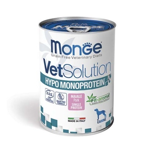 MONGE CANE VETSOLUTION HYPO MONOPROTEICO MAIALE 400GR (lattina)