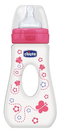 Chicco Biberon Benessere Passeggi Con Tettarella In Silicone Girl +4m 240 ml