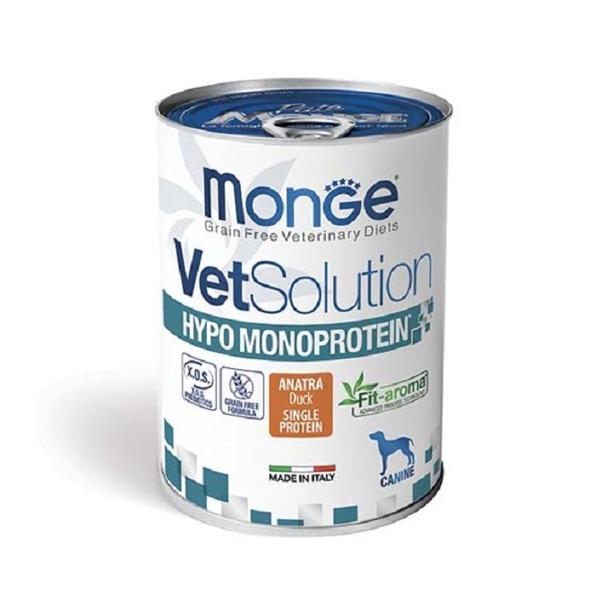 MONGE CANE VETSOLUTION HYPO MONOPROTEICO ANATRA 400GR (lattina)