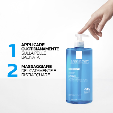 La Roche-Posay Lipikar - Gel Lavant Gel Doccia Detergente Delicato Per Pelle Secca E Sensibile 1 Litro