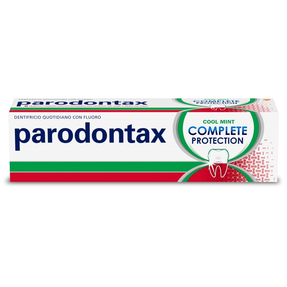 Parodontax Complete Protection Dentifricio Fluoro Bicarbonato di Sodio Igiene Dentale Cool Mint 75ml