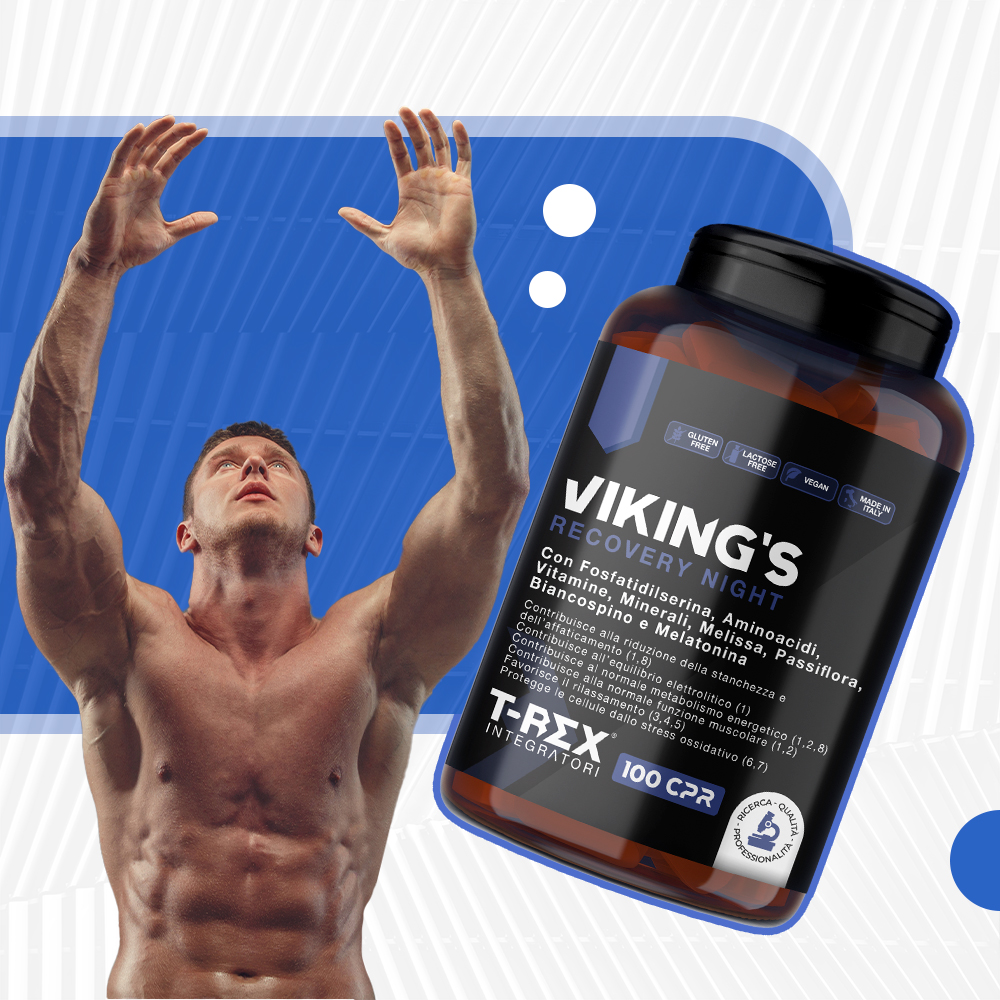 T-Rex Integratori Viking's Recovery Night 100 Compresse - Integratore Per Il Recupero Muscolare Notturno