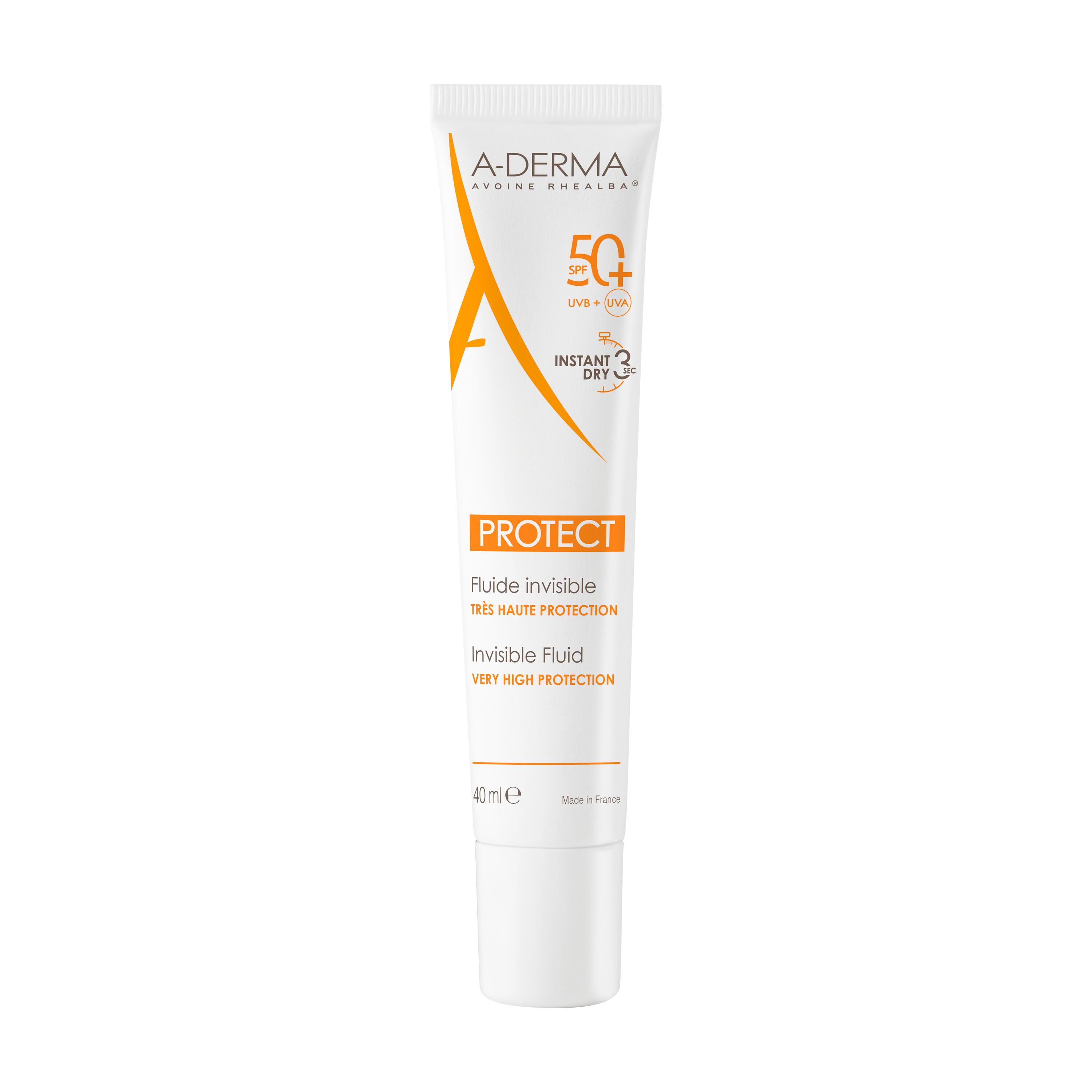 A-DERMA Protect Fluido Solare Viso Invisibile SPF 50+ 40ML