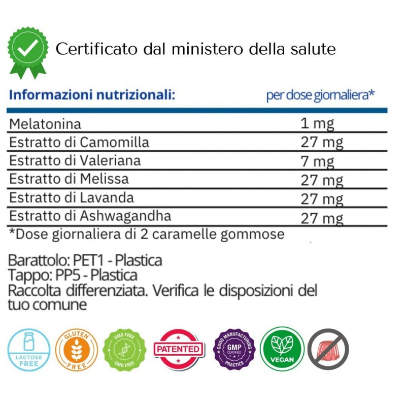 Sabbia Natural - DREAM per favorire la regolarità del sonno - 60 GOMMOSE gusto MORA