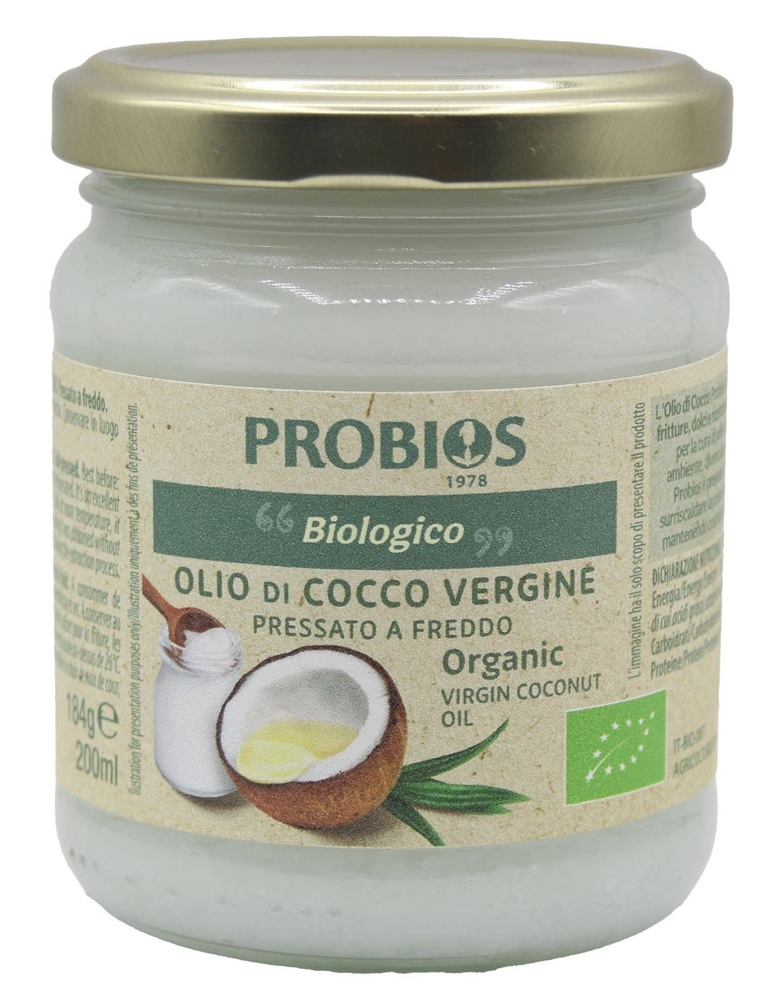 Probios Olio di Cocco biologico 210g
