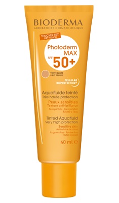 Bioderma Photoderm Max Aquafluid Colorato SPF 50+ Crema Solare Tocco Secco 40 ml