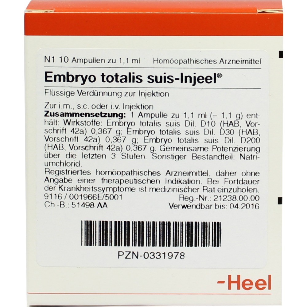 Guna Heel Embryo totalis suis-injeel 10 Fiale