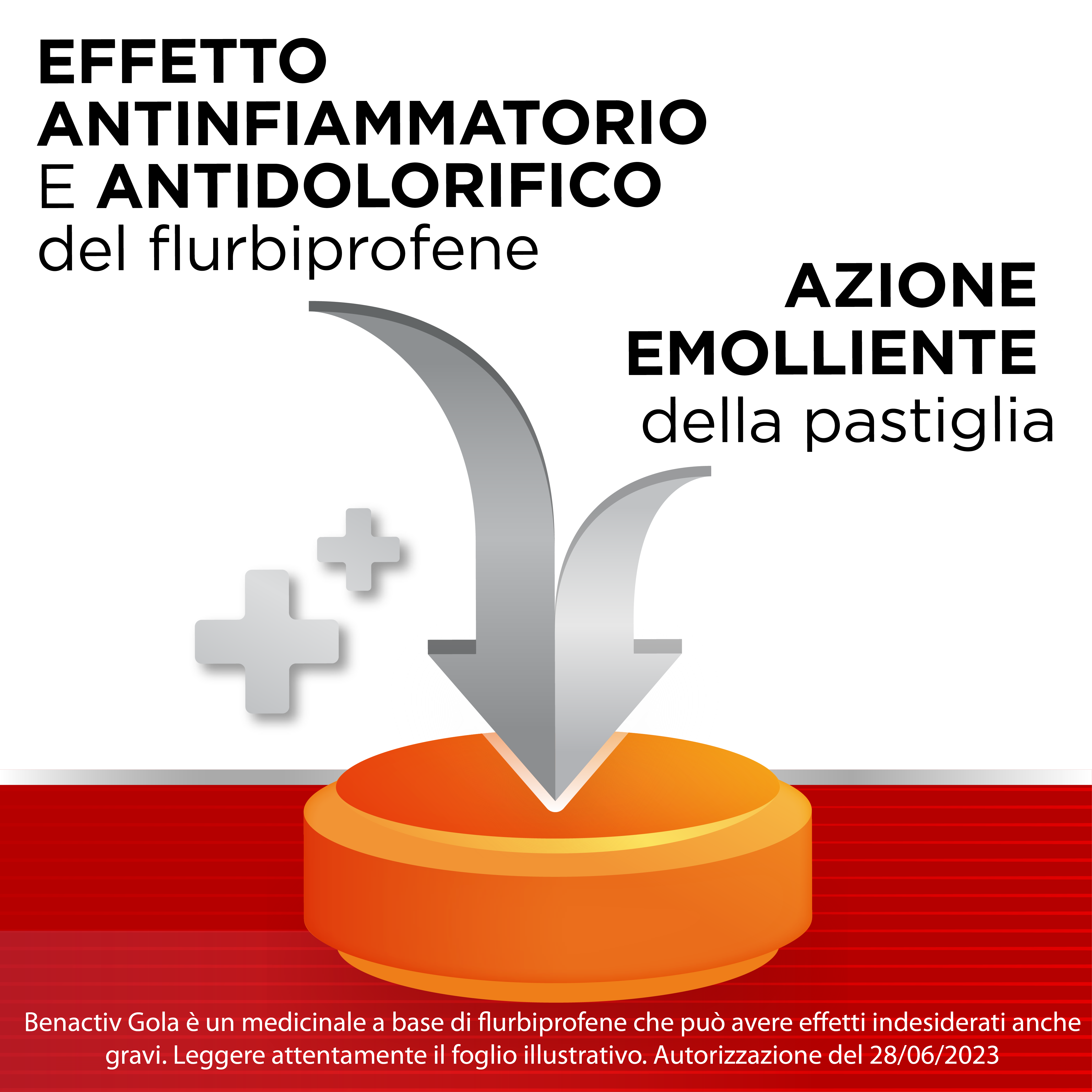 BENACTIV GOLA 16 PAST. ARANCIA S/Z pastiglie mal di gola 