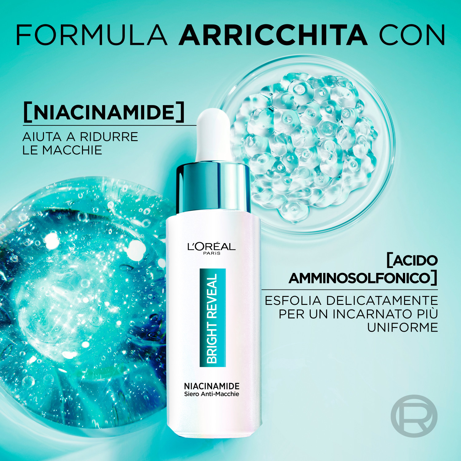 L'Oréal Paris Bright Reveal Siero Anti-Macchie 10% [Niacinamide + Acido Ammino-Solfonico], 30 ml