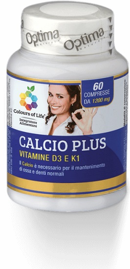 Optima Colours Of Life Calcio Plus Integratore Vitamina D3 e K1 60 Compresse