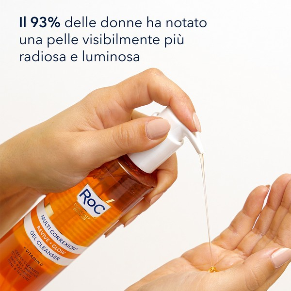 Roc Multi Correxion Revive + Glow Gel Detergente - Detergente viso idratante ed illuminante - 177 ml