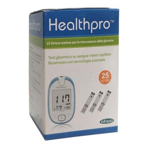 Healthpro Strisce Reattive Misurazione Glicemia 25 Pezzi