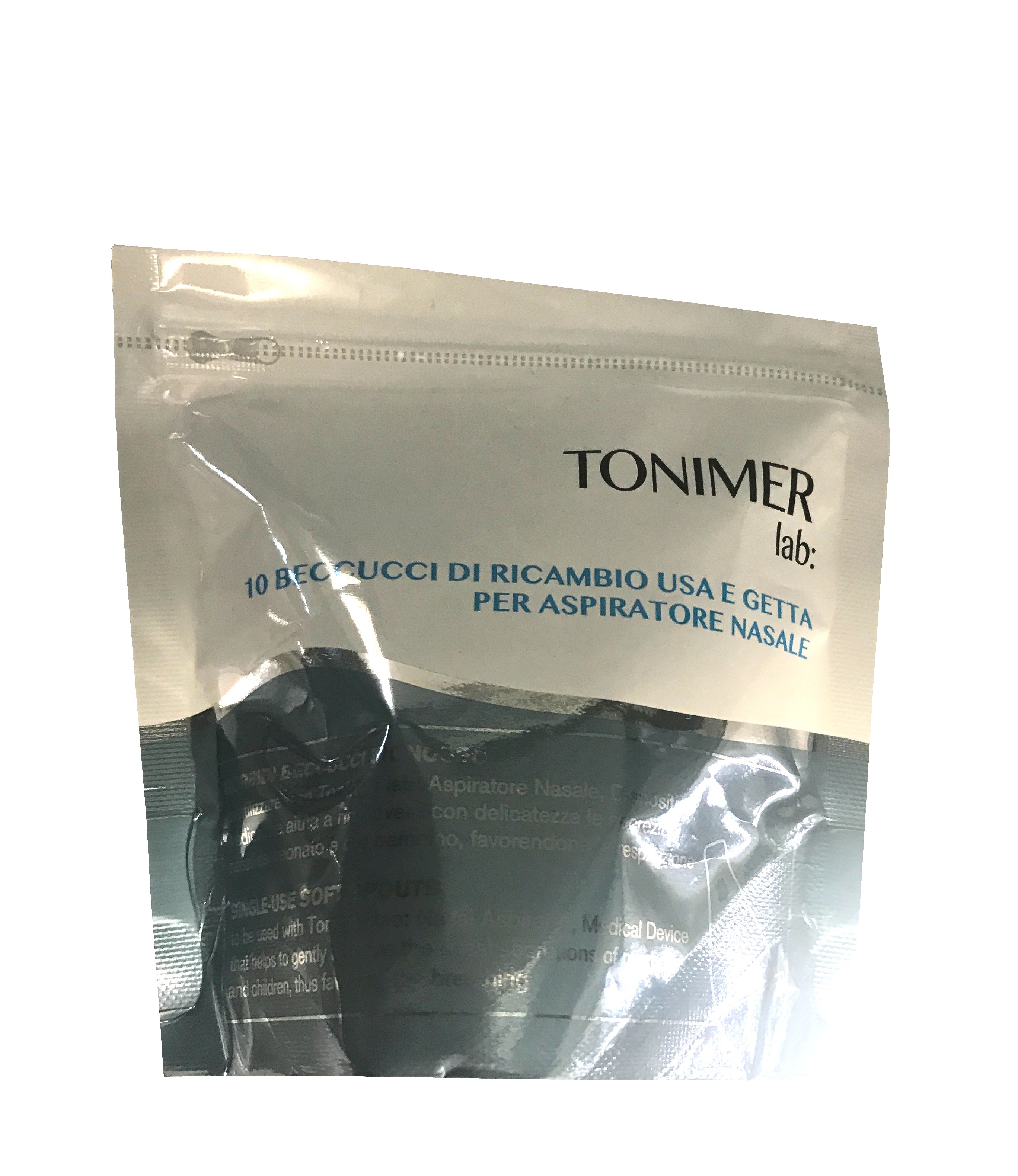 TONIMER lab 10 beccucci di ricambio usa e getta per aspiratore nasale