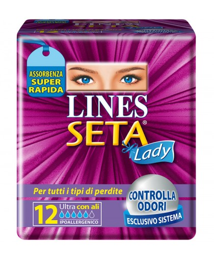 Lines Seta Ultra Assorbenti Con Le Ali 12 Pezzi