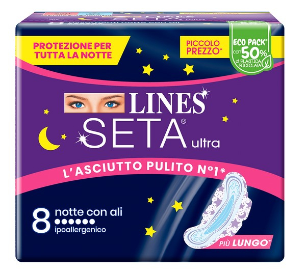 LINES SETA ULTRA NOTTE - ASSORBENTI MASSIMO CONTENIMENTO - 8PZ