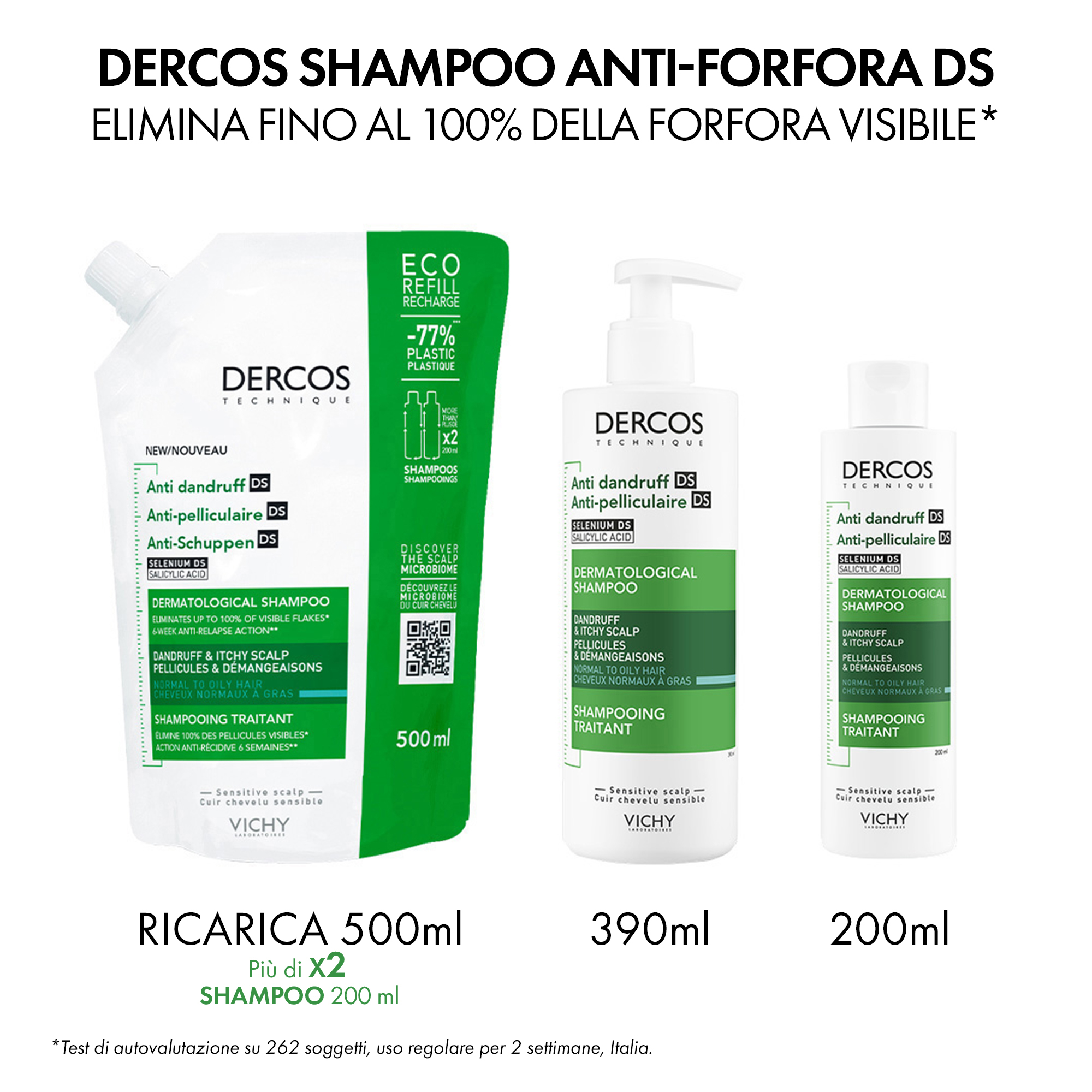 Vichy Dercos Shampoo trattante Anti-forfora DS per capelli da normali a grassi 400 ml