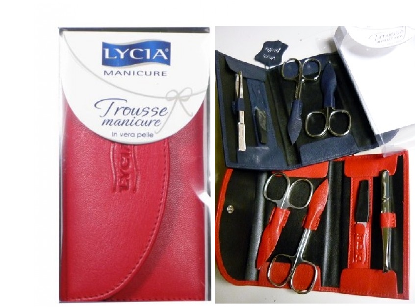 Lycia Manicure Trousse manicure in vera pelle colori assortiti