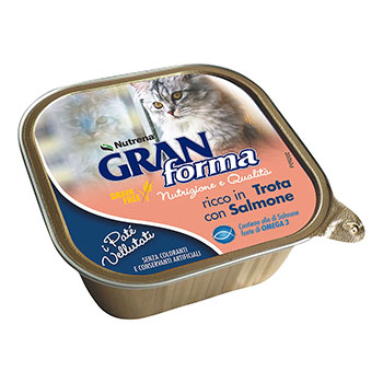 RAGGIO DI SOLE GRAN FORMA GATTO PATE' GRAIN FREE TROTA SALMONE 100GR (vaschetta)