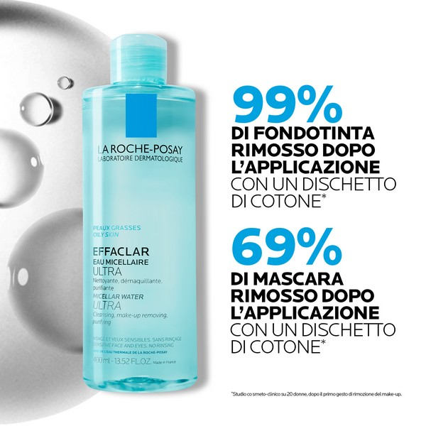 La Roche-Posay Effaclar Detergente Viso Acqua Micellare per pelle mista, grassa o a tendenza acneica 400 ml