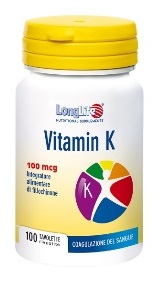 LongLife Vitamin K 100 mcg Integratore Coagulazione del Sangue 100 Tavolette