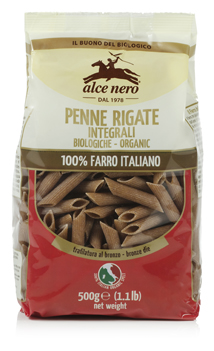 Alce Nero Penne Rigate Integrali di Farro Biologiche 500 g