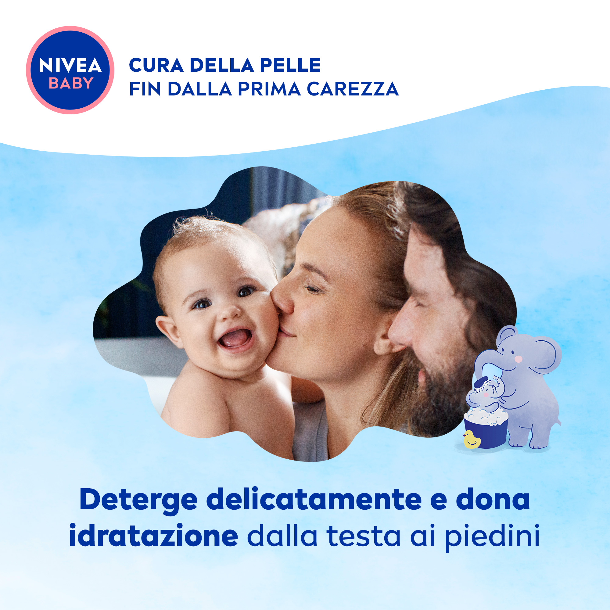 Nivea Baby Gel Doccia dai Capelli ai Piedini 500 ml, Detergente neonato per pelle e capelli puliti