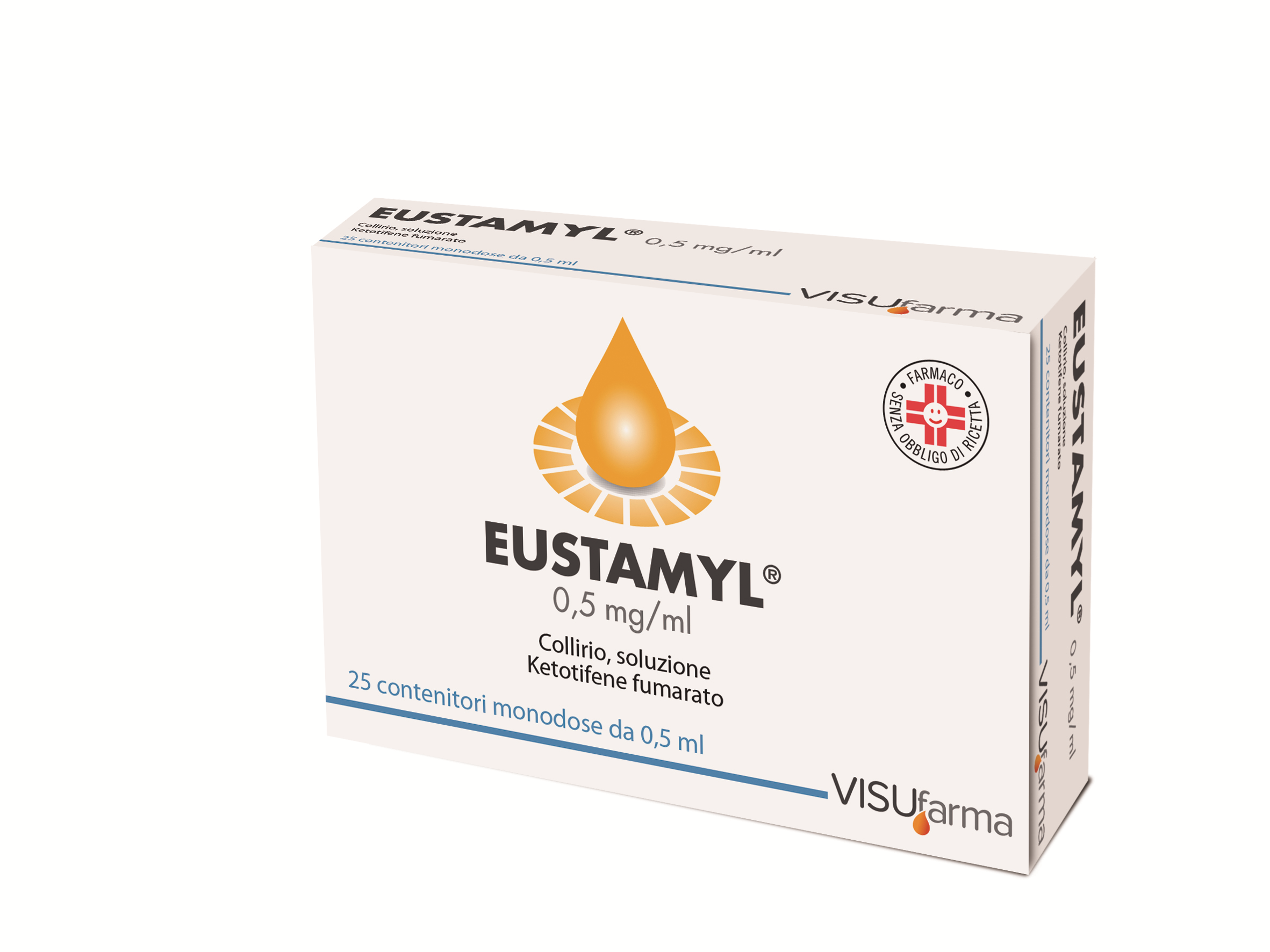Eustamyl 0,05% Ketotifene Collirio Antiallergico 25 Flaconcini 0.5 ml