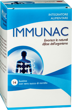 Immunac utile per le difese immunitarie gusto Mirtillo 14 bustine