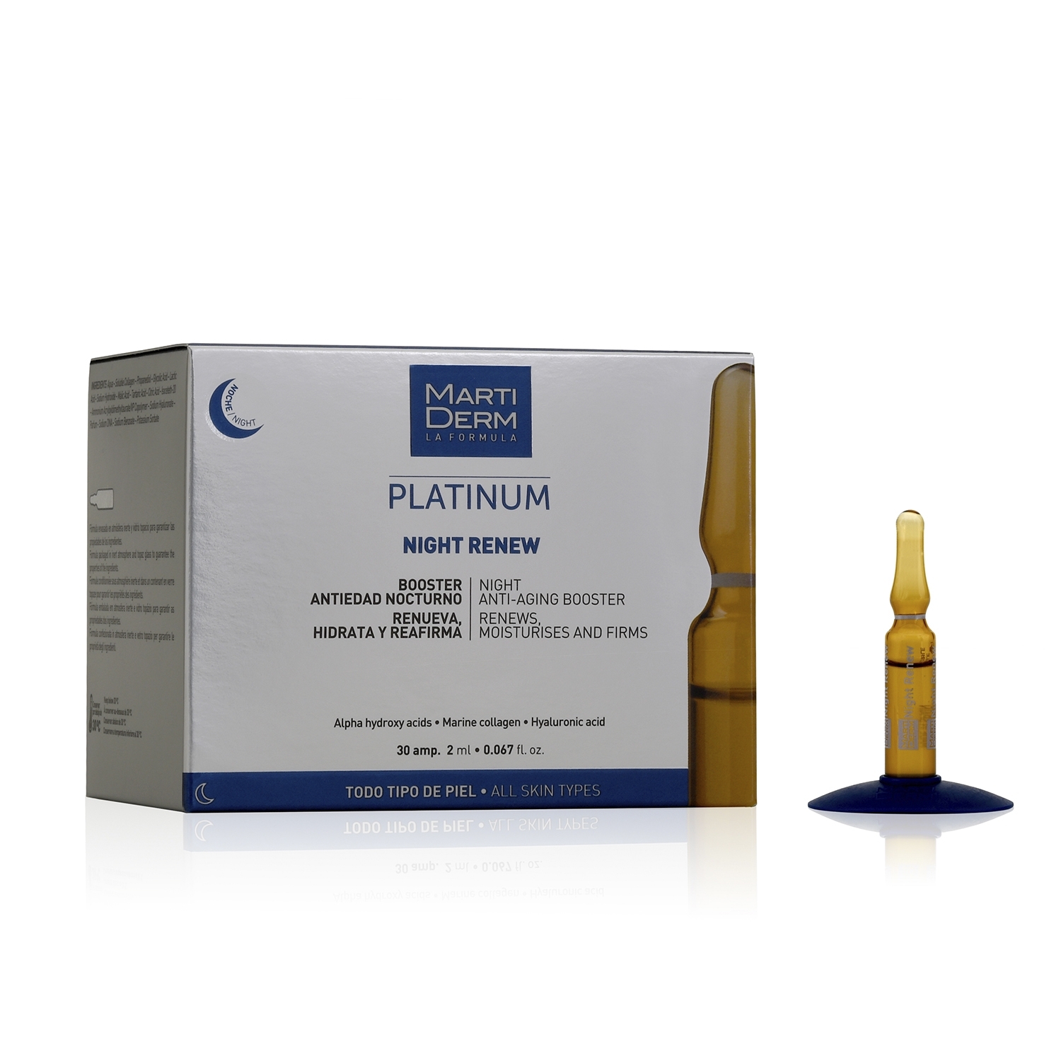 Martiderm - Platinum - Night Renew - Effetto rigenerante ed anti-age - 30 fiale