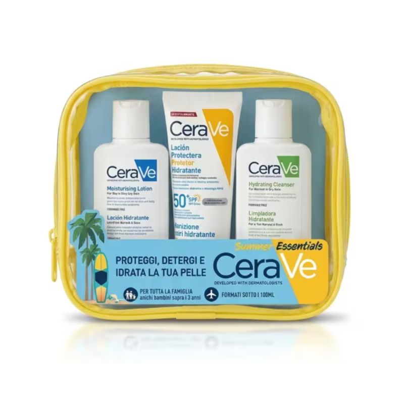 CeraVe - Summer Essential Protezione Solare SPF50+ Corpo 75 ml + Detergente 88 ml + Lozione 88 ml