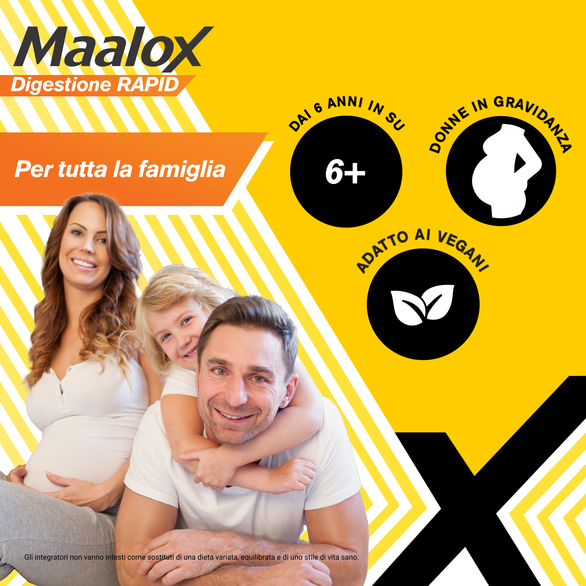 Maalox Digestione RAPID, Integratori, Cattiva Digestione, Acidità di Stomaco – Per Adulti e Bambini 6+, Gravidanza, Senza Glutine e Lattosio (20 Bustine) 