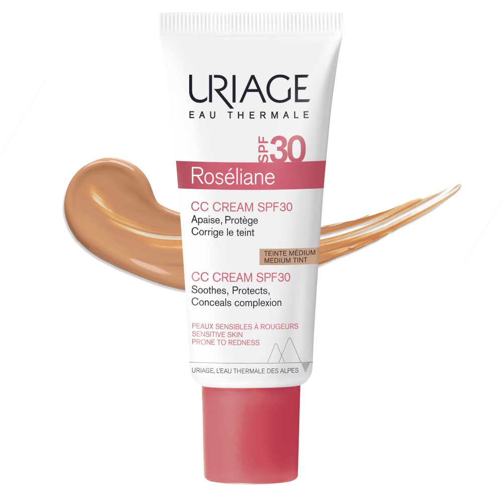Uriage Roséliane CC Crema SPF 30 Uniformante Viso che copre il rossore, uniforma e fornisce un'azione lenitiva a lunga durata 40 ml