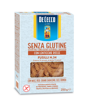 DE CECCO Fusilli n.34 con Lenticchie Rosse 250g