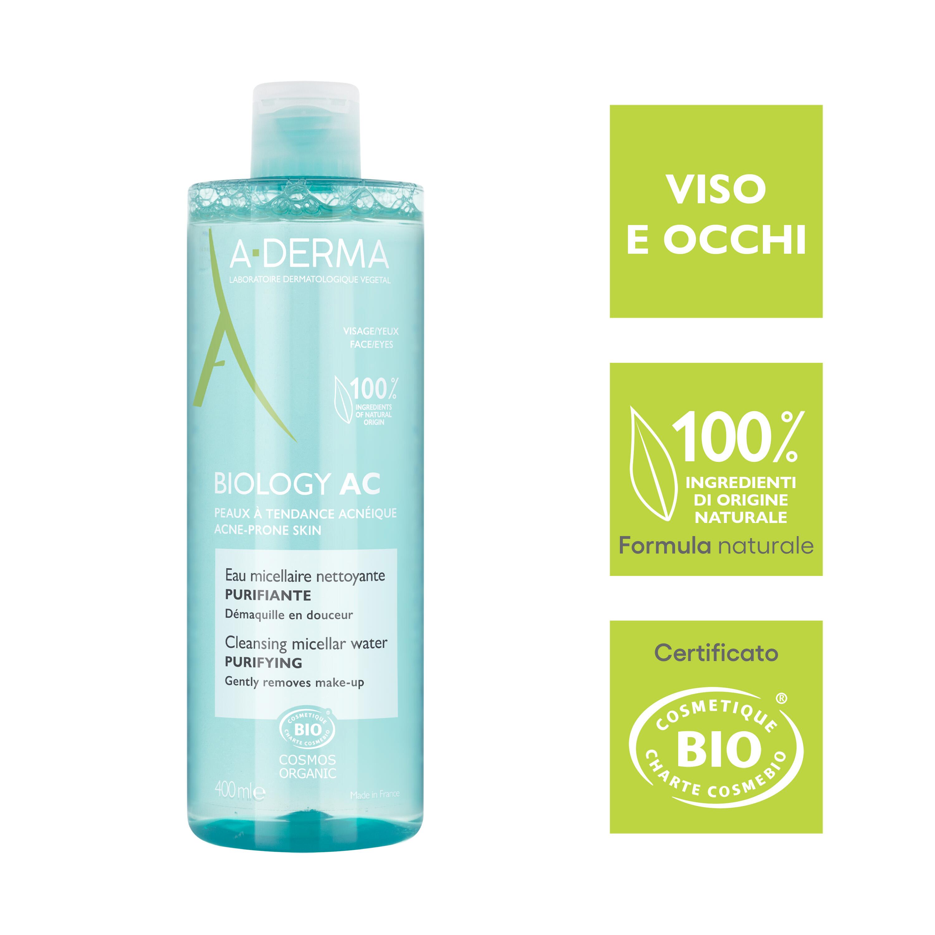 A-Derma - Biology AC Acqua Micellare Detergente Struccante Viso E Occhi 400 ml