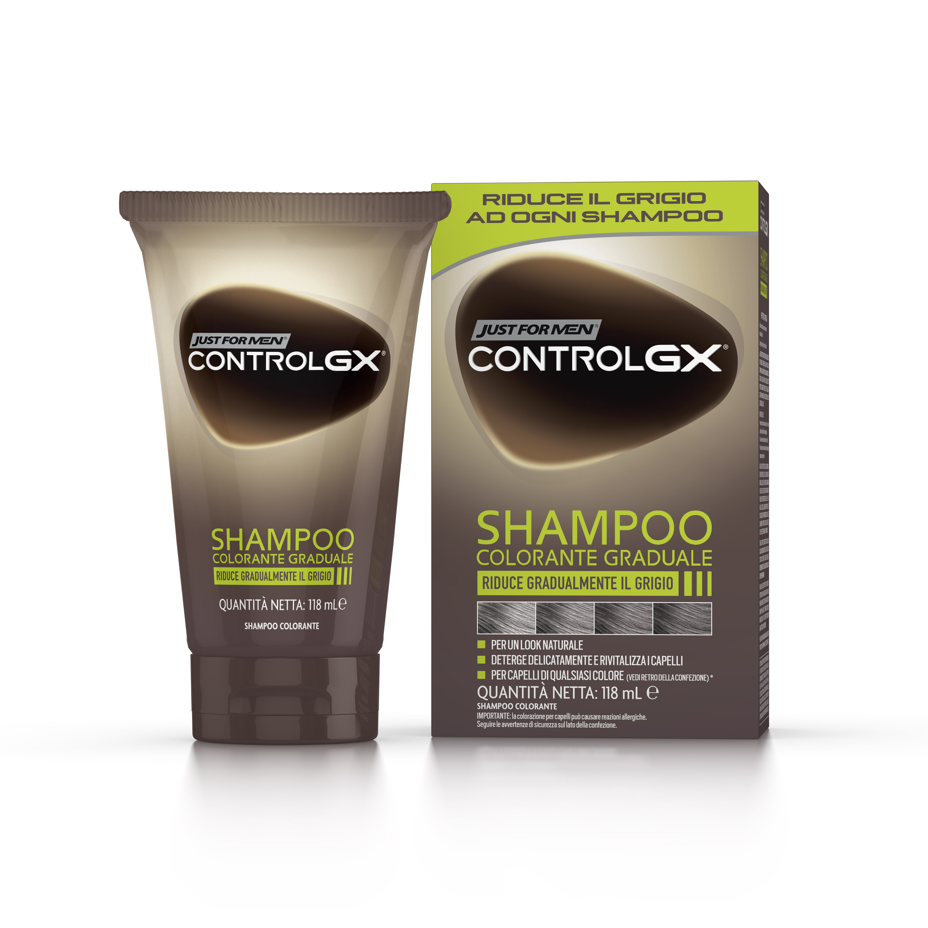 JUST FOR MEN  Control GX Shampoo COLORANTE GRADUALE 118ML