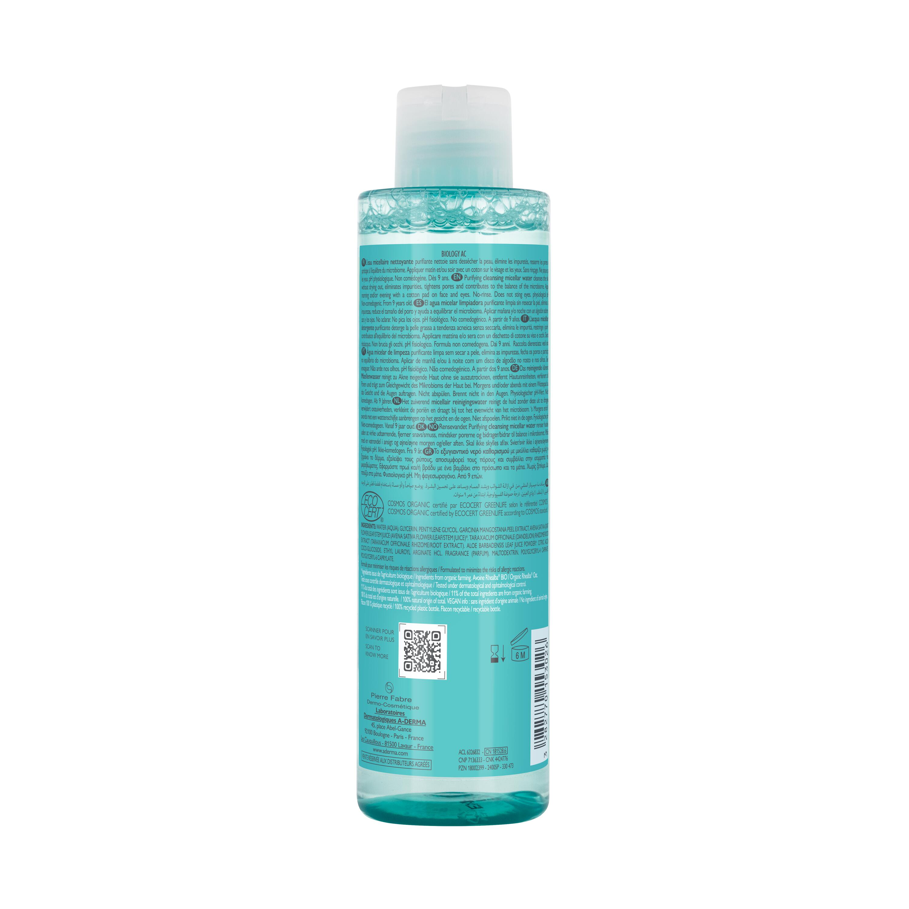 A-Derma - Biology AC Acqua Micellare Detergente Struccante Viso E Occhi 200 ml