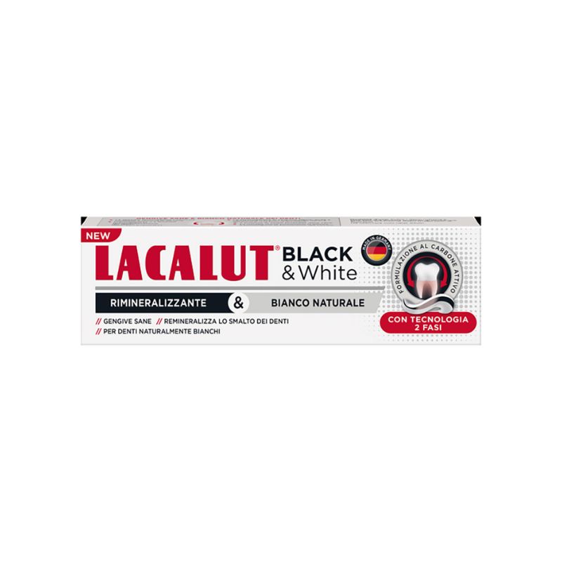 Lacalut - Black & White - Dentifricio Quotidiano Rimineralizzante 75 ml