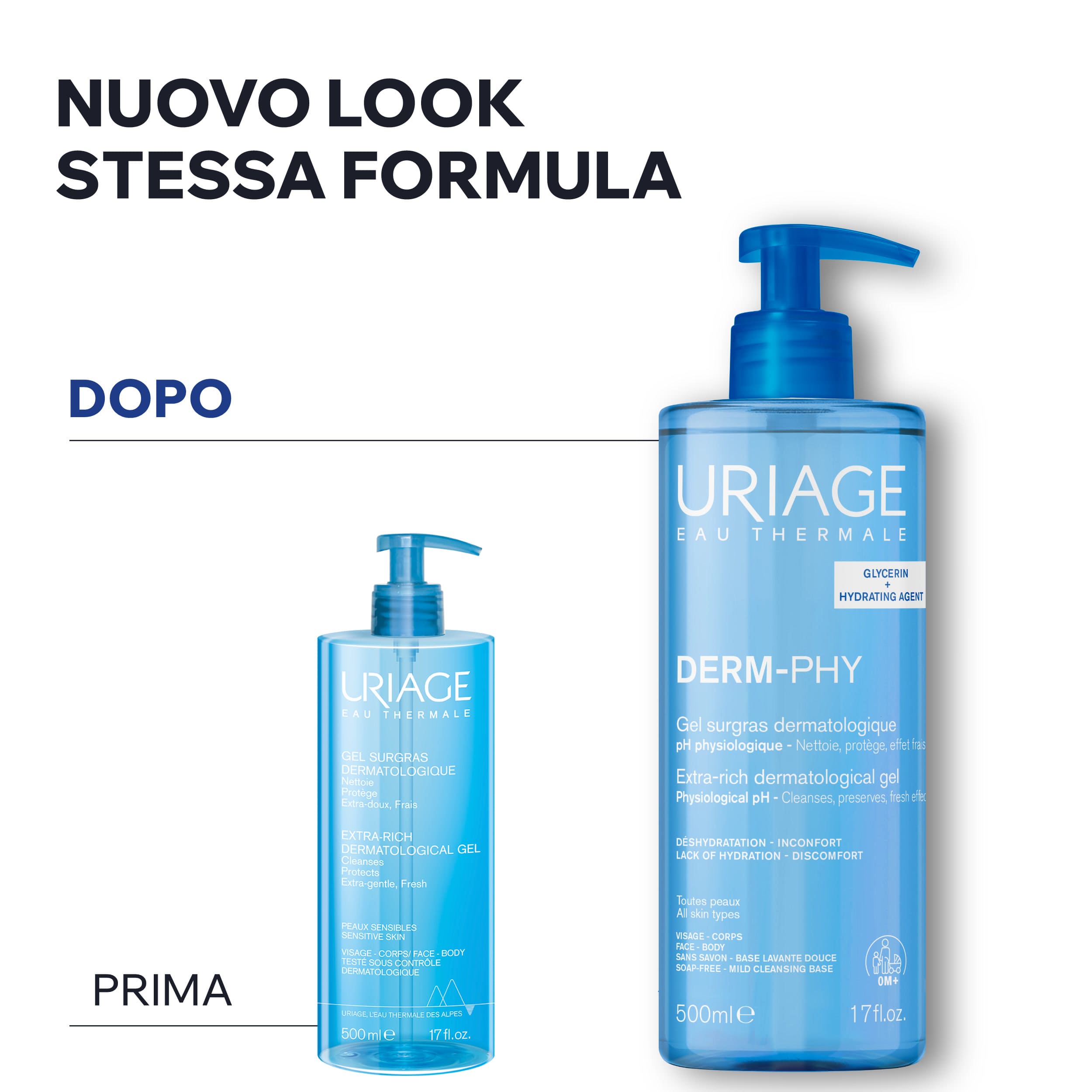 Uriage Derm-Phy Gel Doccia Dermatologico Lenitivo E Protettivo Per Pelle Sensibile 500 ml