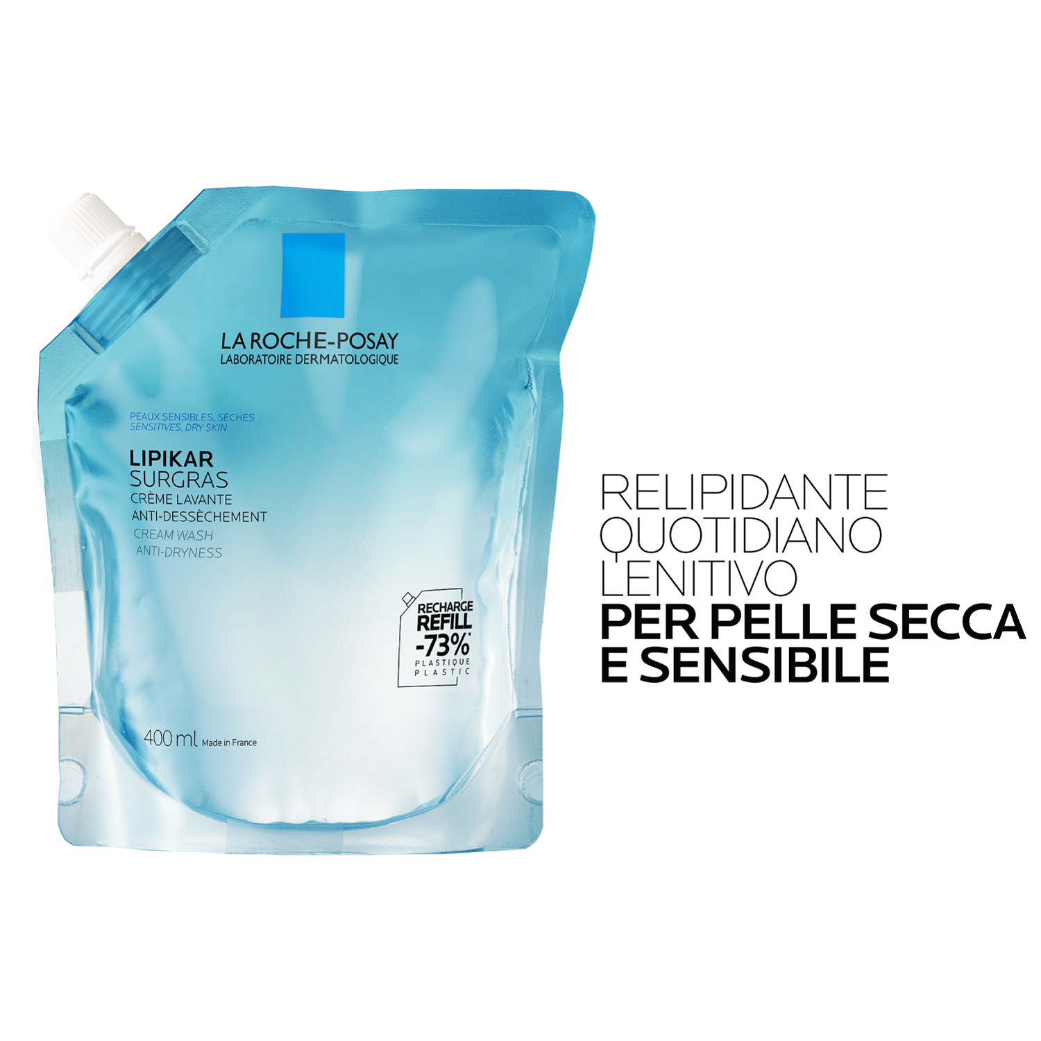 La Roche-Posay Lipikar - Surgras Doccia-Crema Detergente Relipidante Anti-Secchezza Eco-Ricarica 400 ml