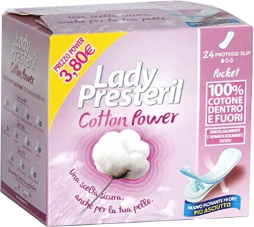 Lady Presteril 100% cotone 24 proteggi slip