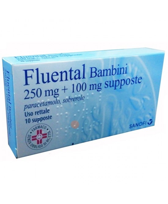 Fluental Bambini 250 mg + 100 mg Paracetamolo 10 Supposte