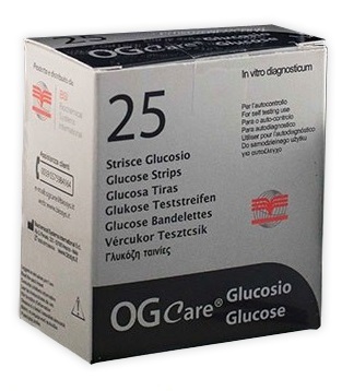Ogcare Glucosio Strisce Misurazione Glicemia 25 Pezzi