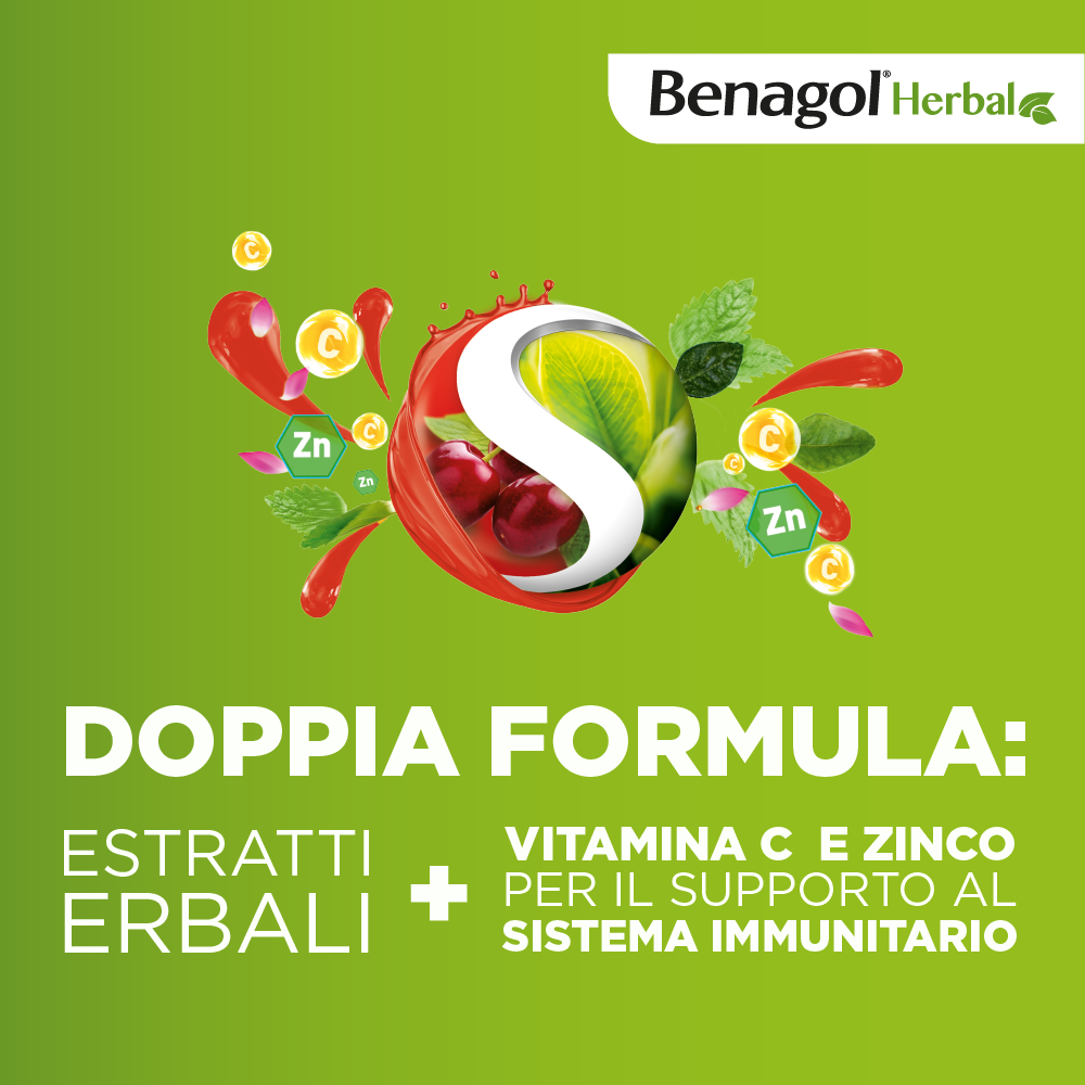 BENAGOL HERBAL MENTA E CILIEGIA 24 - NOVITA' pastiglie mal di gola