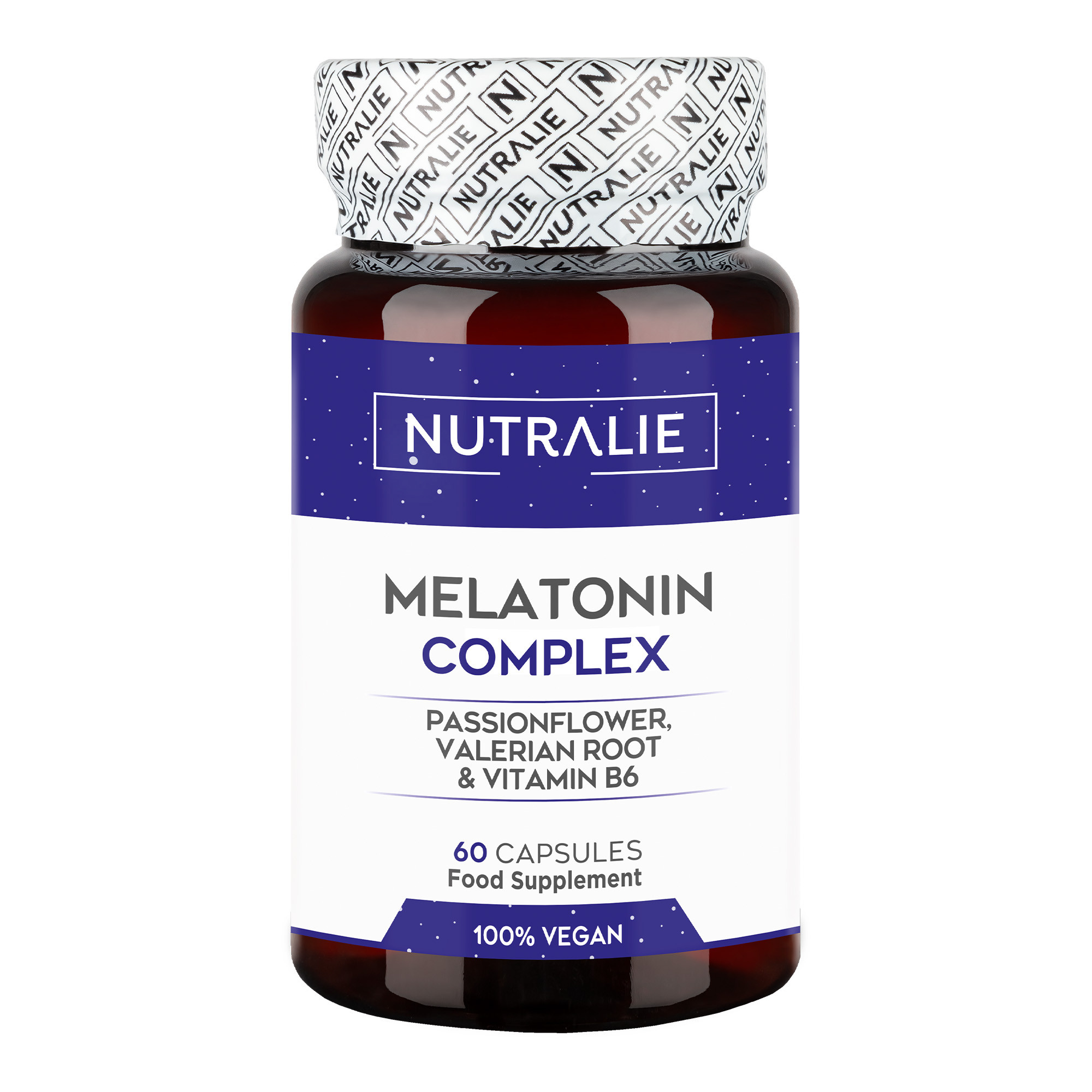 Nutralie Melatonina con Passiflora + B6 e Radice di Valeriana 60 Capsule